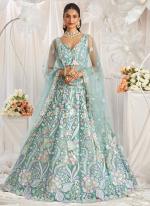 Net Lime Green Wedding Wear Sequins Work Lehenga Choli